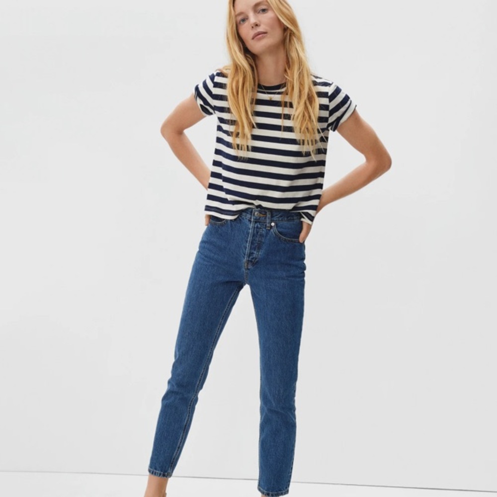 Everlane The 90s Cheeky Jean. Ankle length/Deep Atlantic